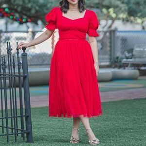 Ivy City Co Ballerina Dress In Red